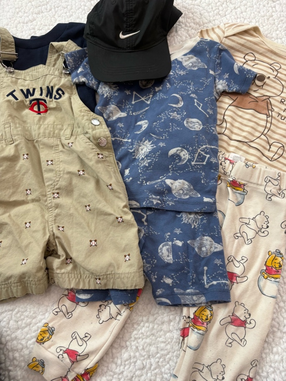 Nike Black Cap with Navy Space-Print Tee & Shorts Set